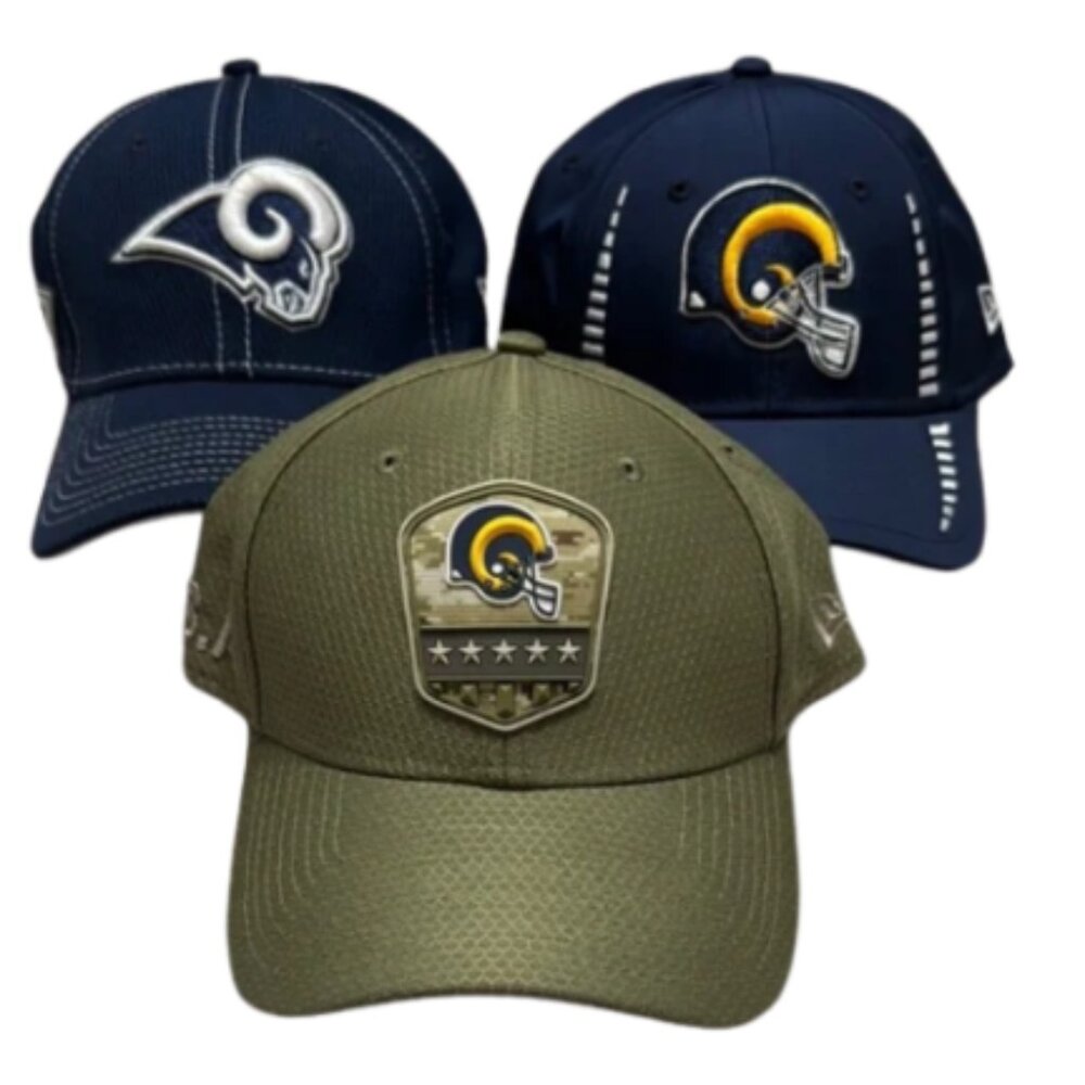 Los Angeles Rams New Era Adjustable Hats Lot of 3 Youth & Adult NFL